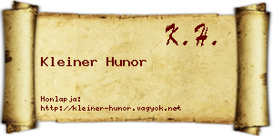 Kleiner Hunor névjegykártya